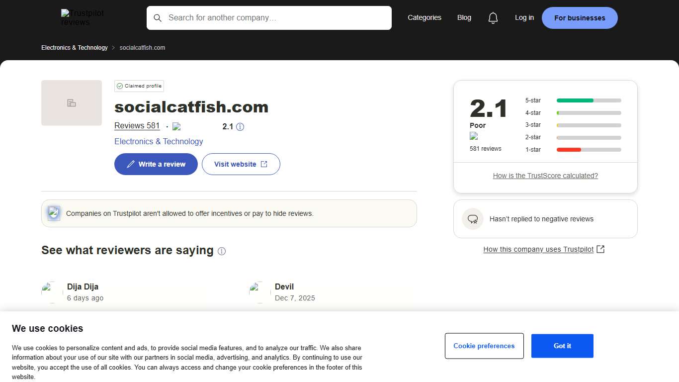 socialcatfish.com Reviews | Read Customer Service Reviews of socialcatfish.com | 10 of 29