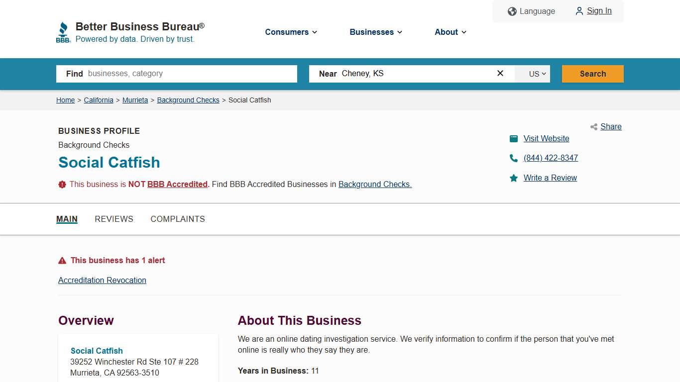Social Catfish | BBB Business Profile | Better Business Bureau